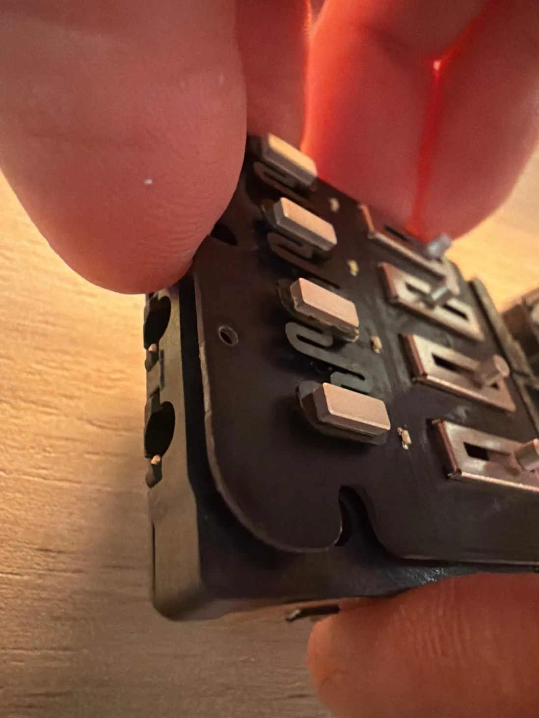 Close-up of the SP-1 fader/button plate